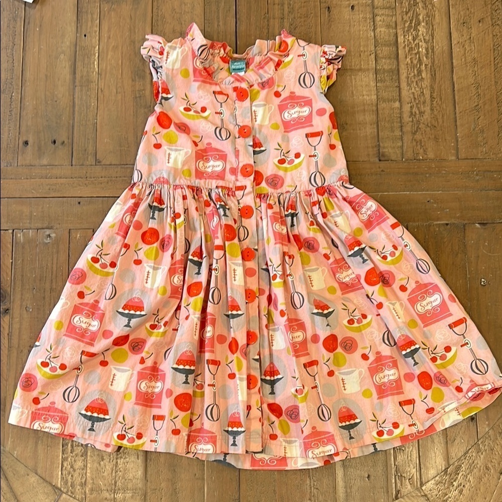 Little miss marmalade ice cream and sweet tears buttons front ruffle dress 8